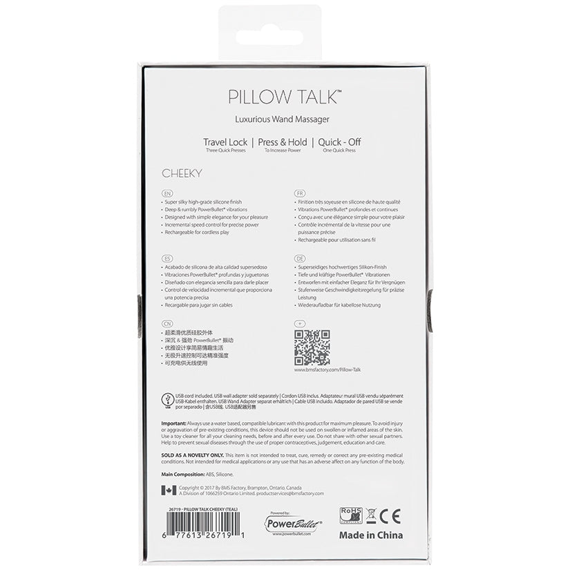 Pillow Talk Cheeky Wand Massager-Teal - Image 3