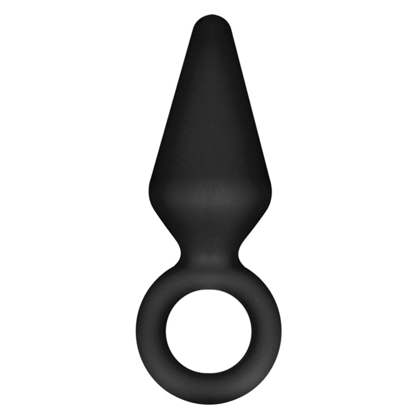 Anal Adventures Platinum Silicone Loop Plug Small Black - Image 2