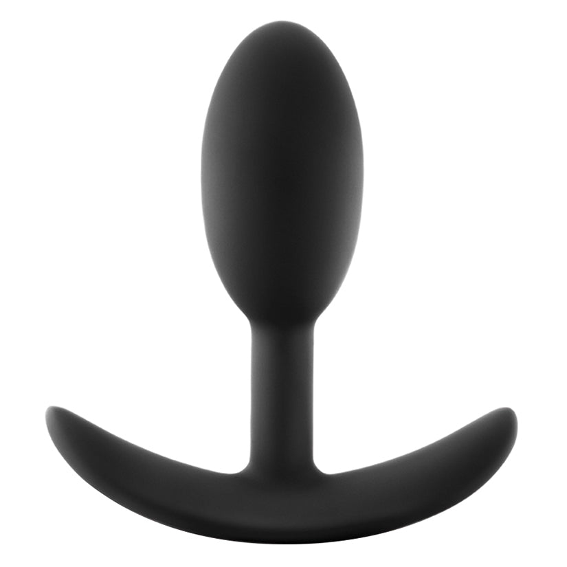 Anal Adventures Platinum Silicone Vibra Slim Plug-Small Black - Image 2