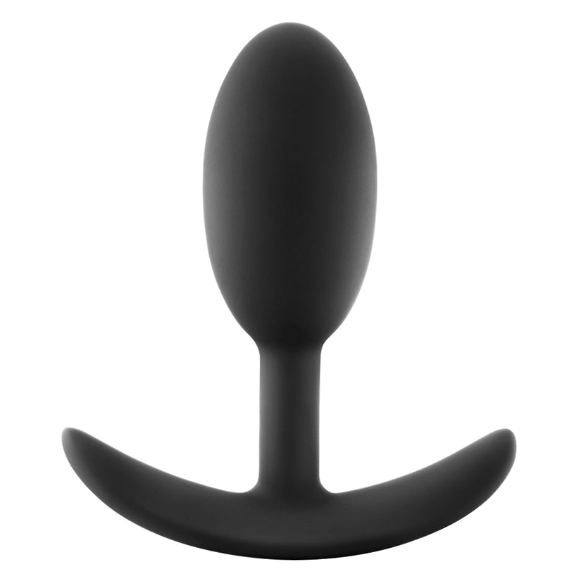 Anal Adventures Platinum Silicone Vibra Slim Plug -Medium Black - Image 2