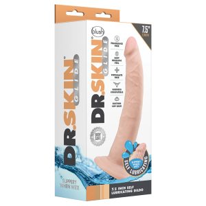 Dr. Skin Glide Self Lubricating Dildo-Vanilla 7.5