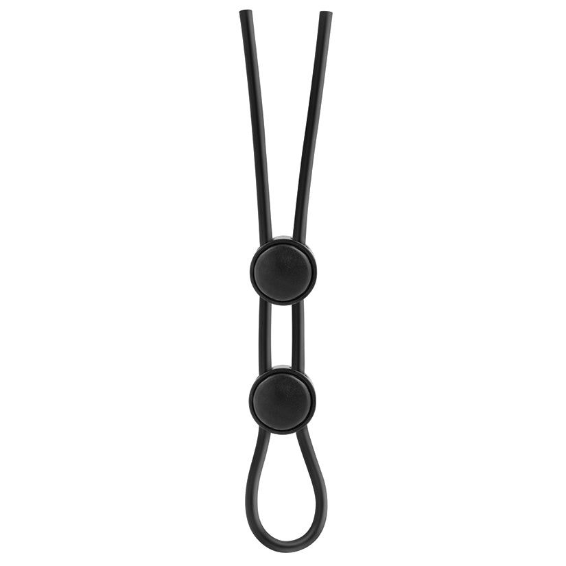 Stay Hard Silicone Double Loop Cock Ring-Black - Image 2