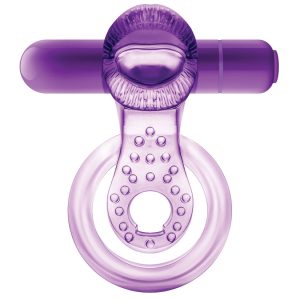Play With Me Lick It Double Strap Cockring-Purple