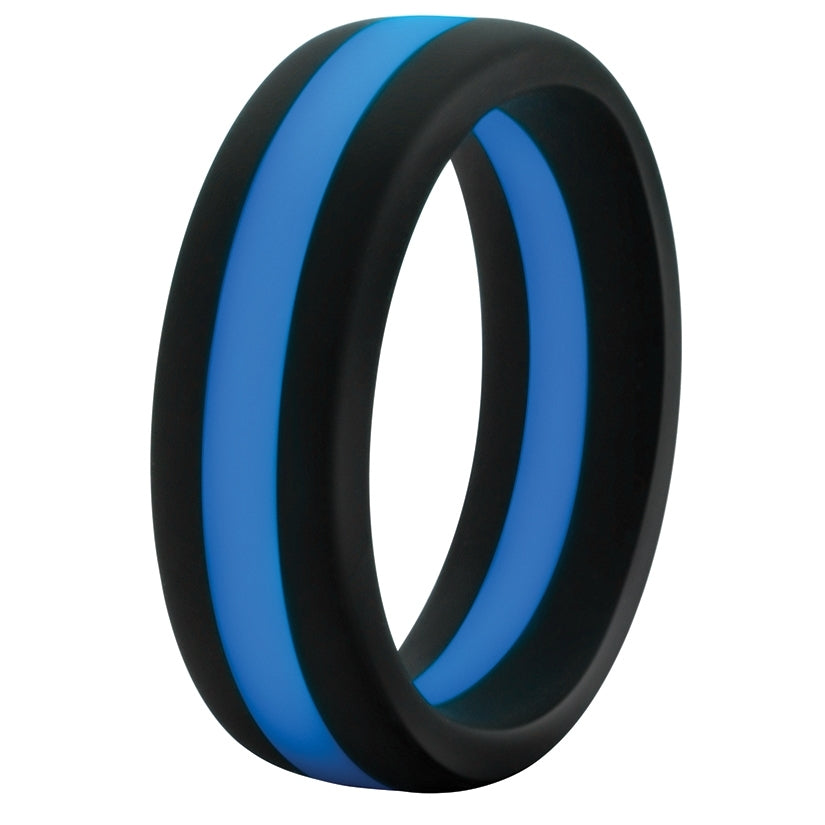 Performance Silicone Go Pro Cock Ring-Black/Indigo - Image 2