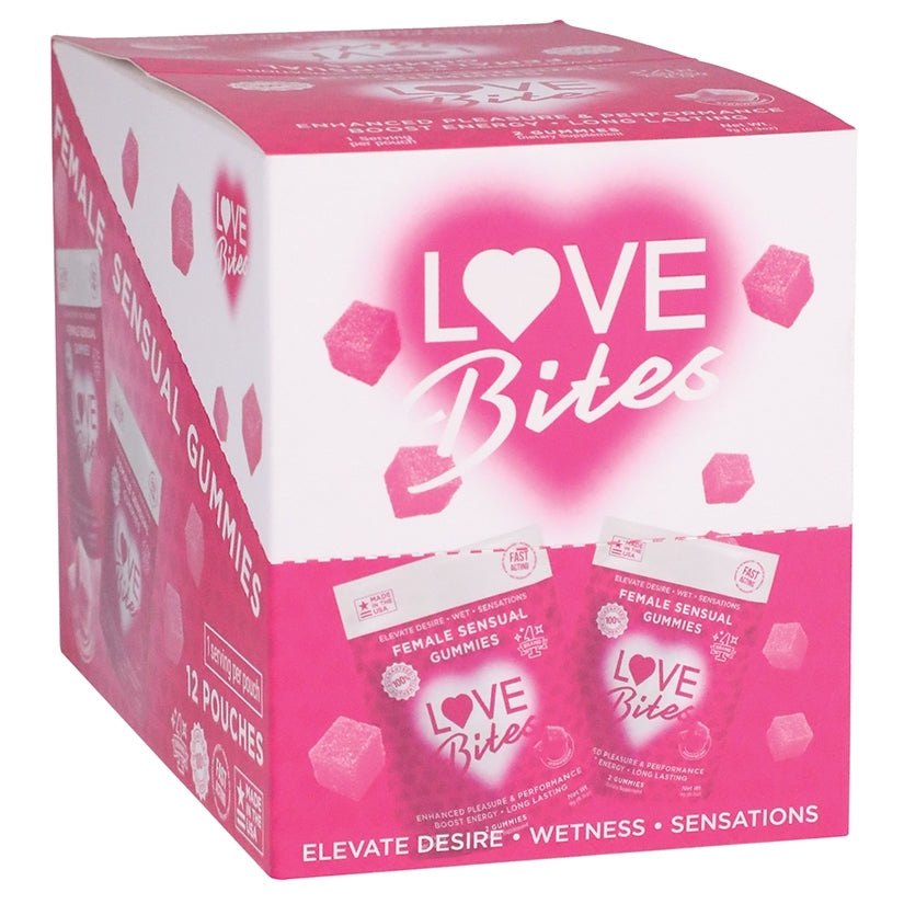 Love Bites Female Sensual Gummies 2pk Display of 12 - Image 2