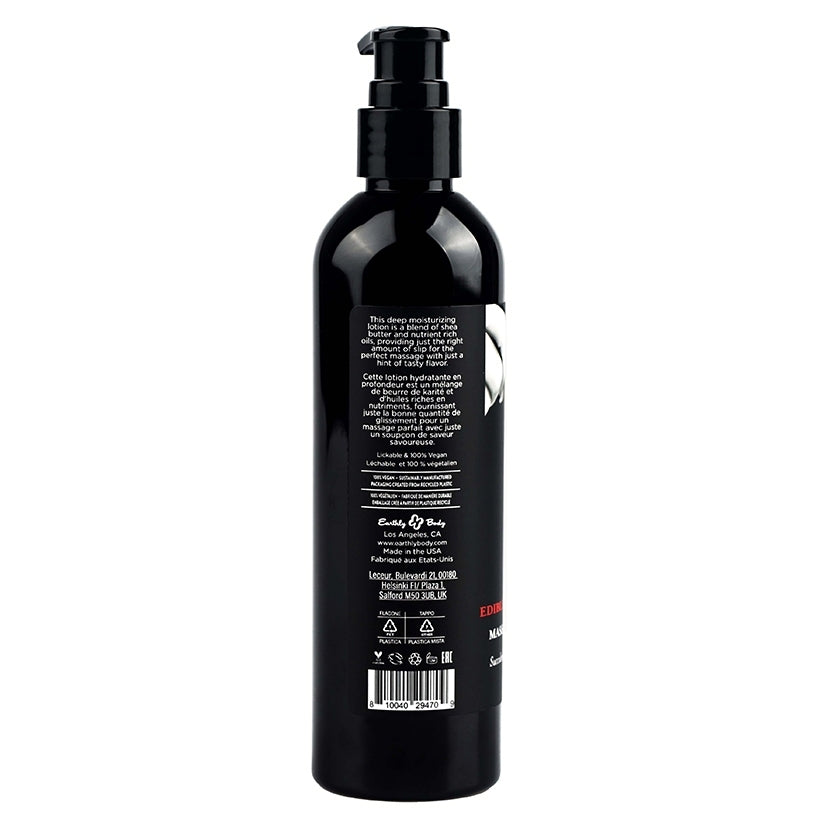 Earthly Body Edible Massage Lotion-Strawberry 8oz - Image 2