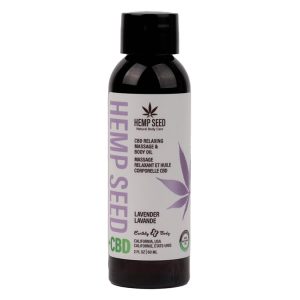 Earthly Body Hemp Seed CBD Relaxing Massage and Body Oil-Lavender 2oz