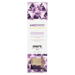 Exsens Organic Crystal Infused Massage Oil-Amethyst Sweet Almond 3.4oz