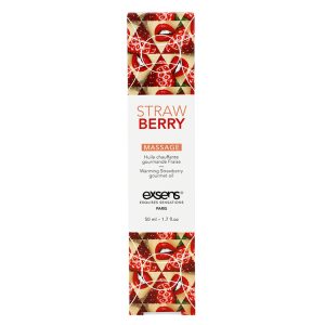 Exsens Warming Gourmet Massage Oil-Strawberry 1.7oz