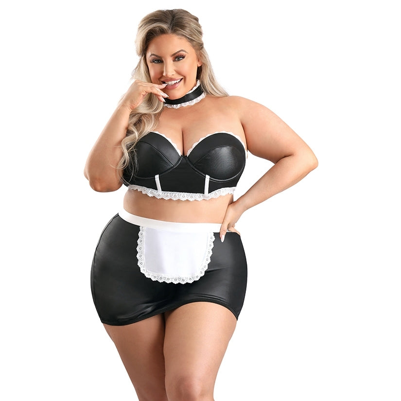 Fantasy Lingerie Play 5 Star Service Maid -Black 1x/2x - Image 2