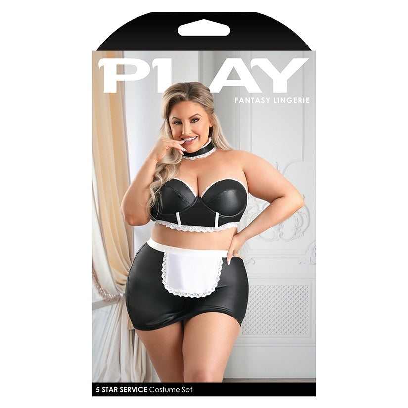 Fantasy Lingerie Play 5 Star Service Maid -Black 1x/2x - Image 4