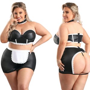 Fantasy Lingerie Play 5 Star Service Maid -Black 3x/4x