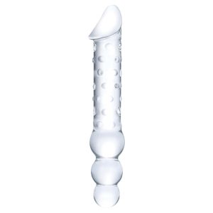 Glas Double Ended Glass Dildo with Anal Beads 12