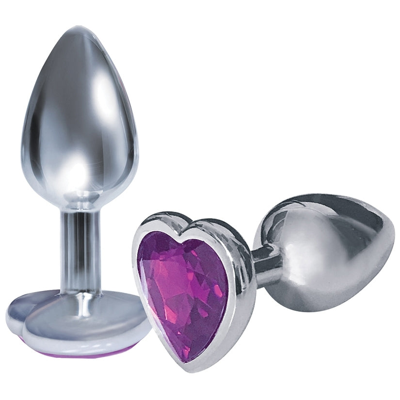 The 9's The Silver Starter Bejeweled Heart Plug-Violet - Image 2