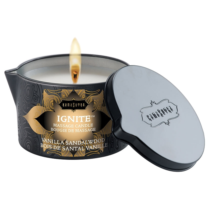Kama Sutra Ignite Massage Candle-Vanilla Sandalwood 6oz - Image 2