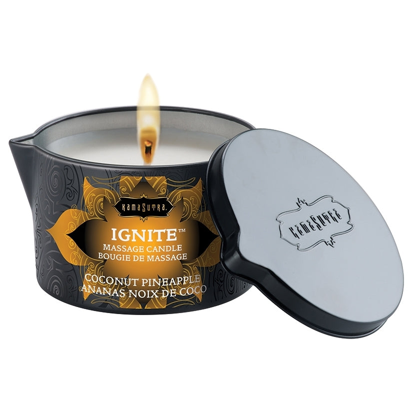 Kama Sutra Ignite Massage Candle-Coconut Pineapple 6oz - Image 2