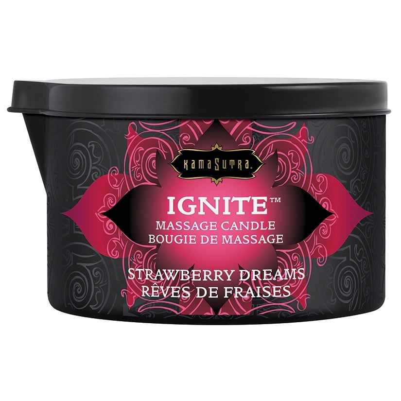 Kama Sutra Ignite Massage Candle-Strawberry Dreams 6oz - Image 2