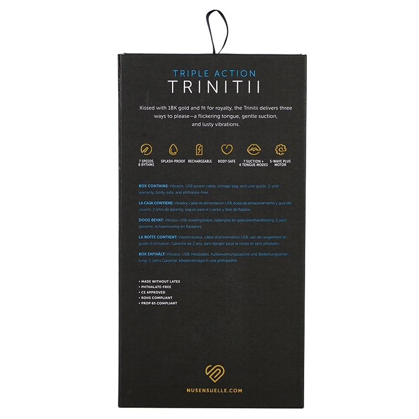 Sensuelle Trinitii 3-in-1 Suction Tongue 18K-Black - Image 4