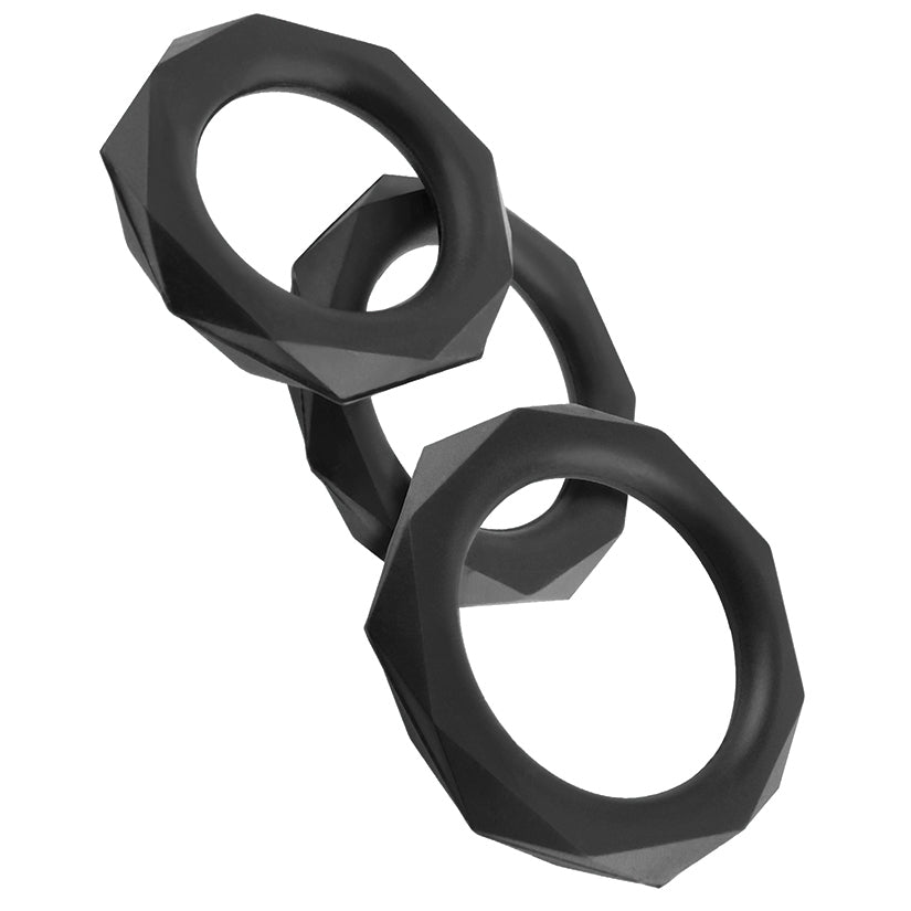 Fantasy C-Ringz Silicone Designer Stamina Set-Black - Image 2