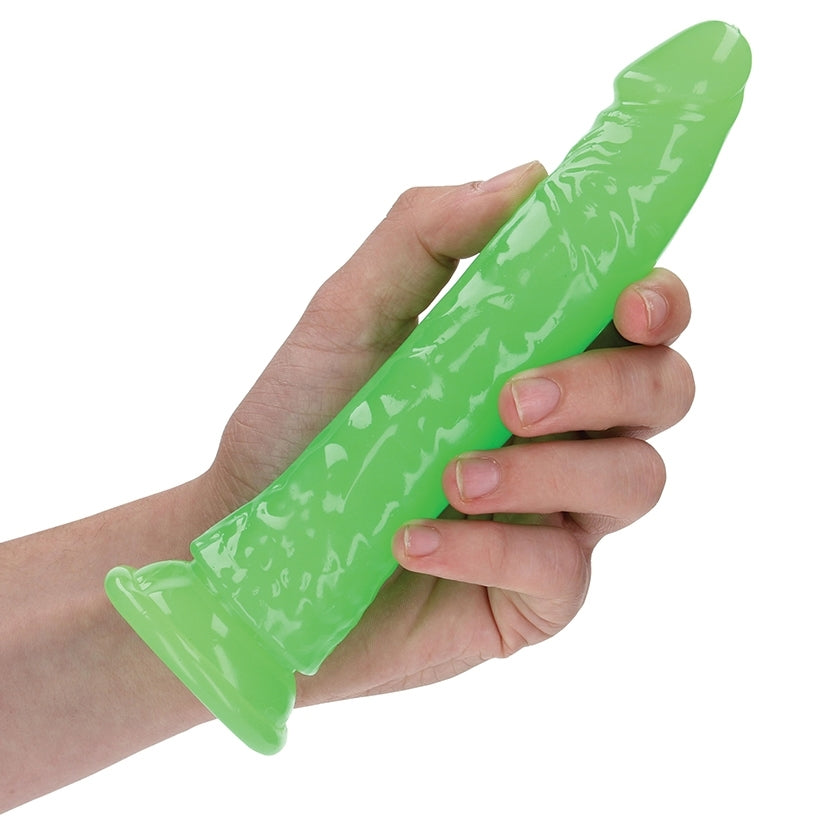 RealRock Slim Glow in the Dark Dildo-Green 7 - Image 3