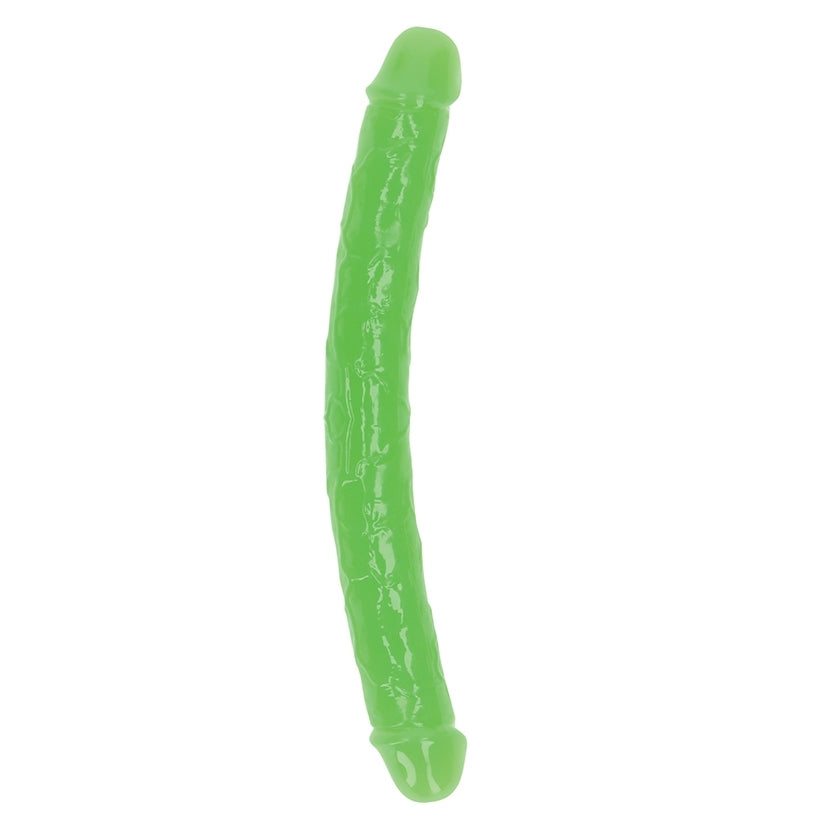 RealRock Glow in the Dark Double Dildo-Green 12 - Image 2