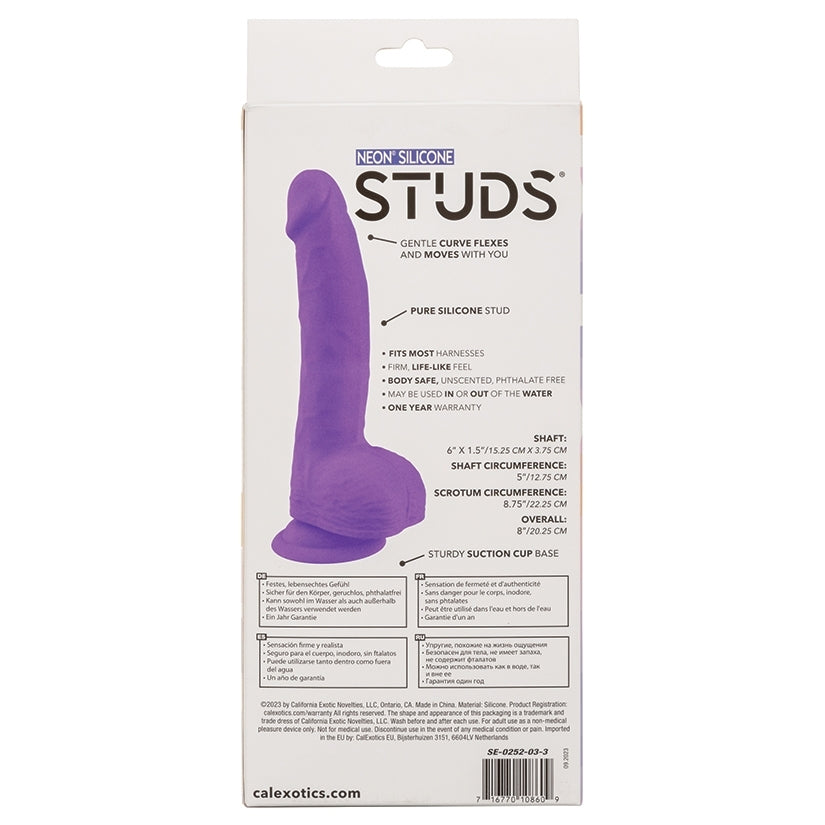 Neon Silicone Studs-Purple 6 - Image 4