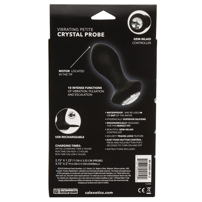 Power Gem Vibrating Petite Crystal Probe-Black - Image 5