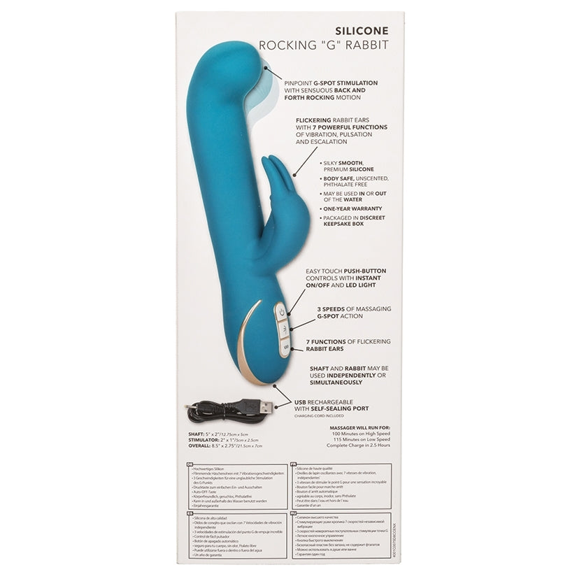 Jack Rabbit Signature Silicone Rocking "G" Rabbit-Teal 8.5" - Image 4