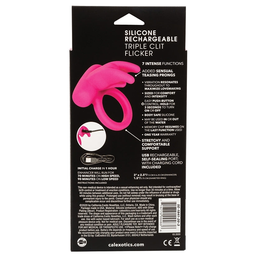 Silicone Rechargeable Triple Clit Flicker - Image 5