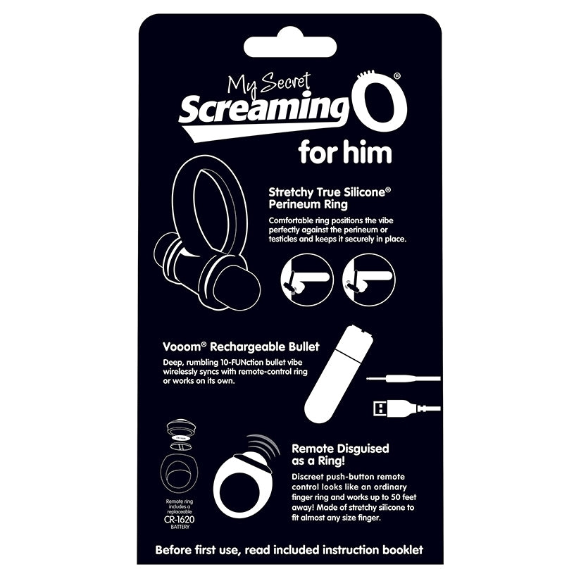 Screaming O My Secret Bullet and Ring for Him-Black - Image 3