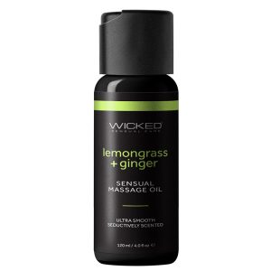 Wicked Sensual Care Sensual Massage Oil-Lemongrass and Ginger 4oz