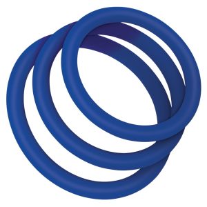Zolo Stretchy Silicone Cock Ring Pack of 3-Blue