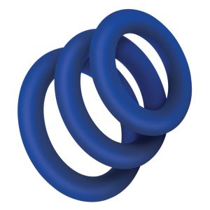 Zolo Extra Thick Silicone Cock Ring Pack of 3-Blue