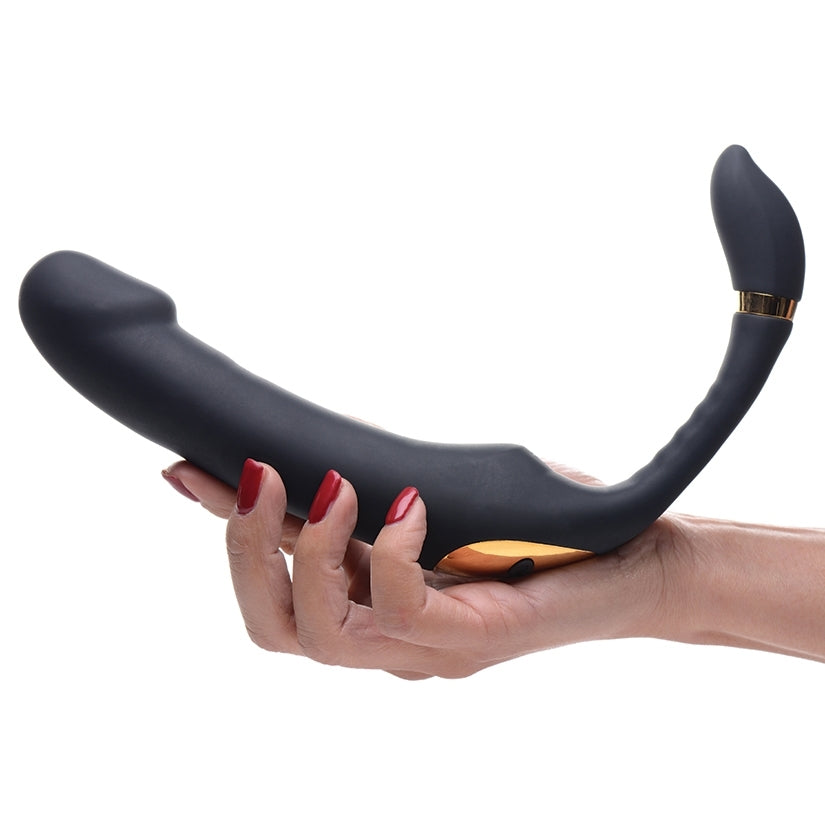Inmi 10x Pleasure Pose Come Hither Silicone Vibrator with Poseable Clit Stim - Image 3