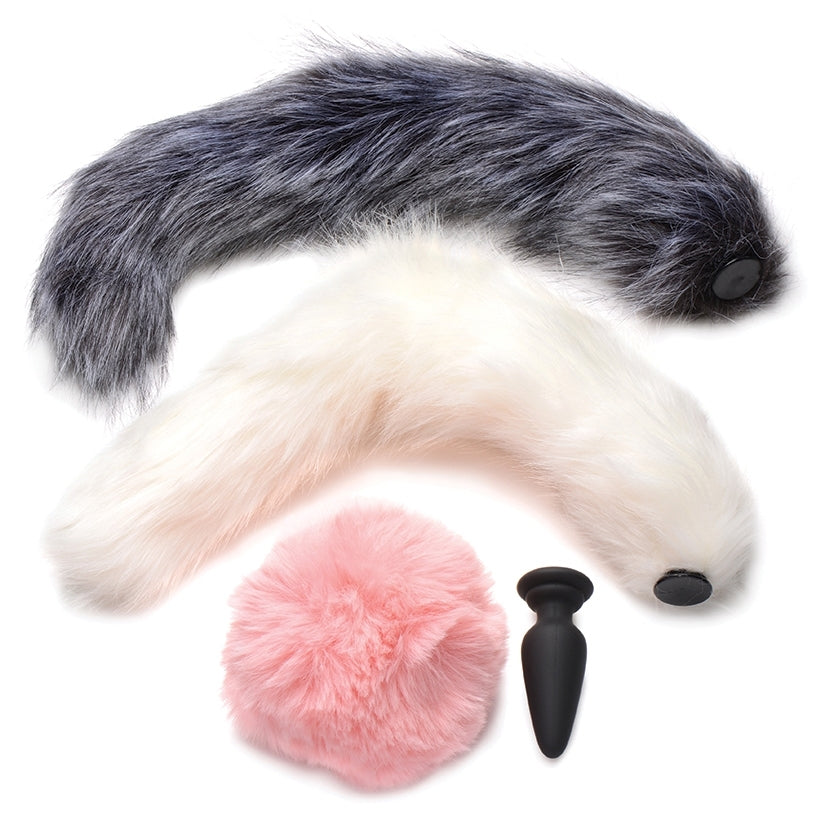 Tailz Silicone Anal Plug & 3 Interchangeable Tails - Image 2
