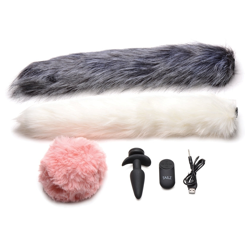 Tailz Vibrating Anal Plug & 3 Tails with Remote Control - Image 2