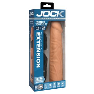 JOCK Enhancers Vibrating Realistic Penis Extension-Medium 1.5"