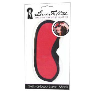 Lux Fetish Peek-A-Boo Love Mask – Red