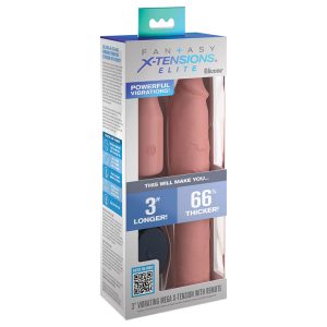 Fantasy X-Tensions Elite 9" Sleeve Vibrating 3" Plug w/Remote-Light