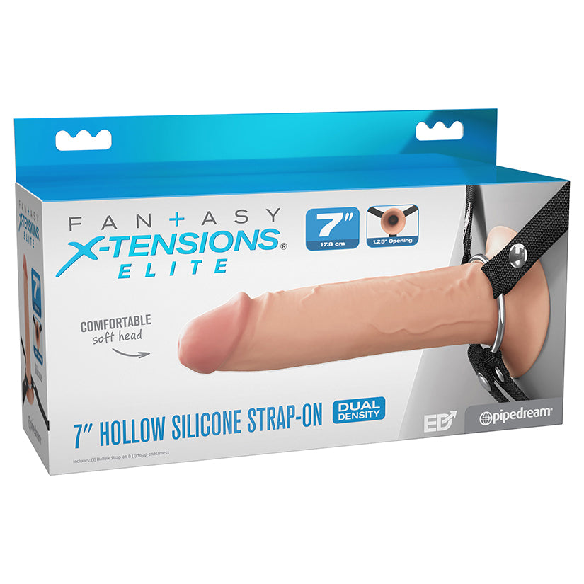 Fantasy X-Tensions Elite Silicone Hollow Strap On-Light 7"
