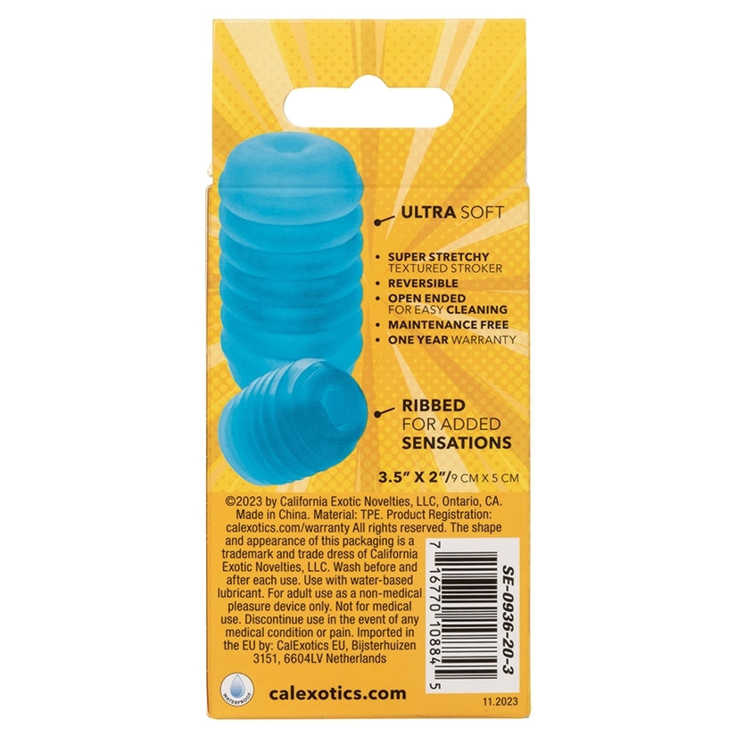 Pop Sock Ribbed-Blue - Image 4