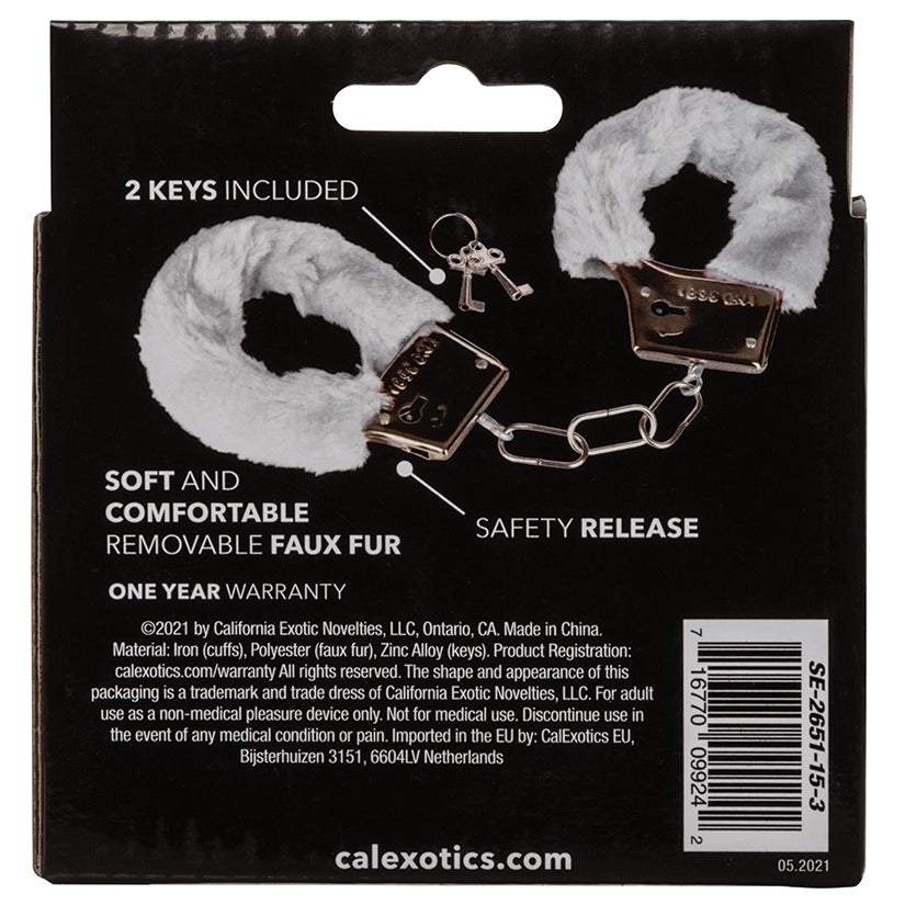 Playful Furry Cuffs – White - Image 4