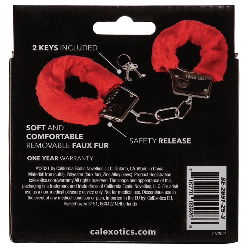 Playful Furry Cuffs – Red - Image 4