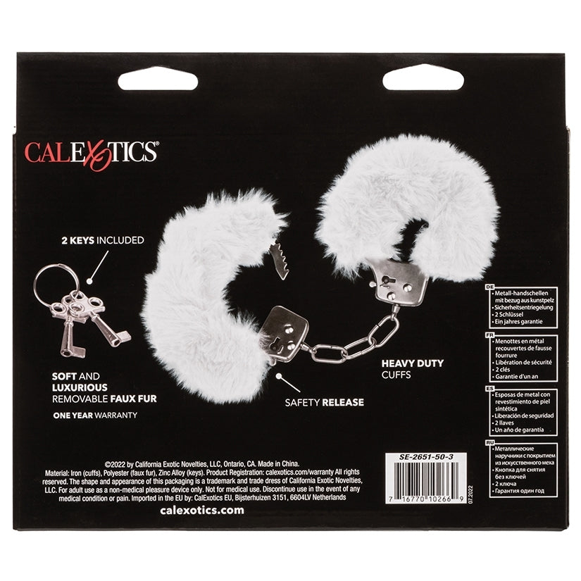 Ultra Fluffy Furry Cuffs – White - Image 4