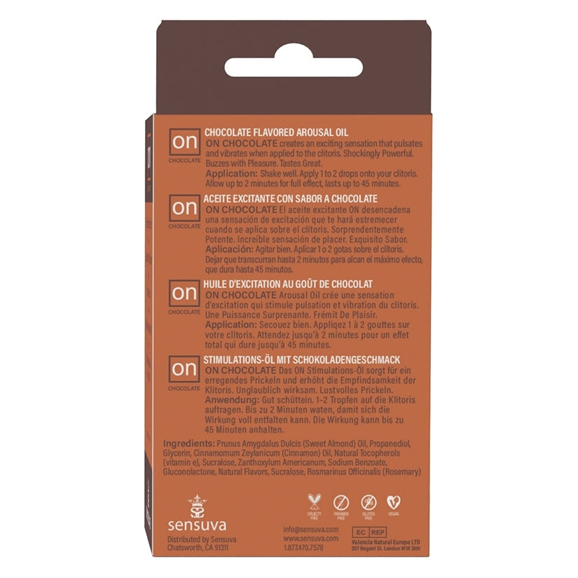 Sensuva ON Chocolate Arousal Oil 5ml Bottle Medium Box - Image 3