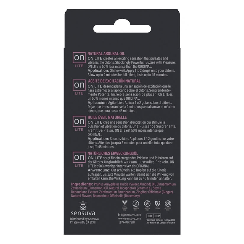 Sensuva ON Lite Arousal Oil 5ml Bottle Medium Box - Image 3
