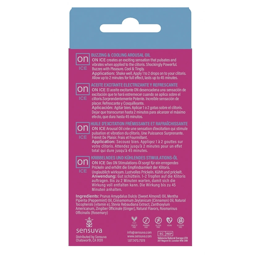 Sensuva ON Ice Arousal Oil 5ml Bottle Medium Box - Image 3