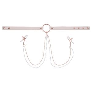 S&M Peaches Ôn CreaMe Collar with Nipple Clamps