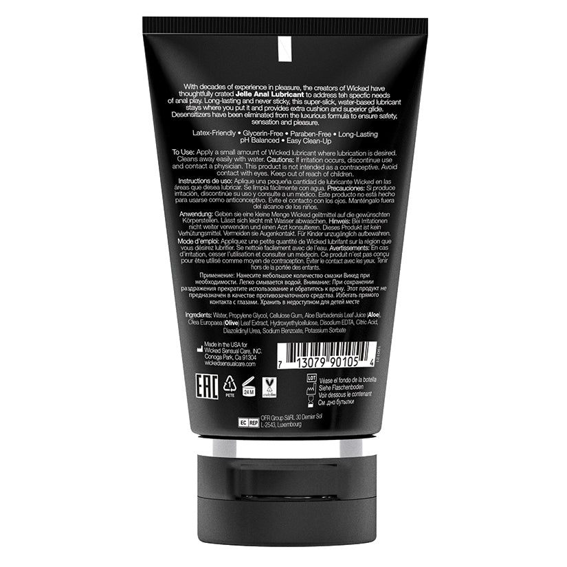 Wicked Jelle Waterbased Anal Lubricant 4oz - Image 2