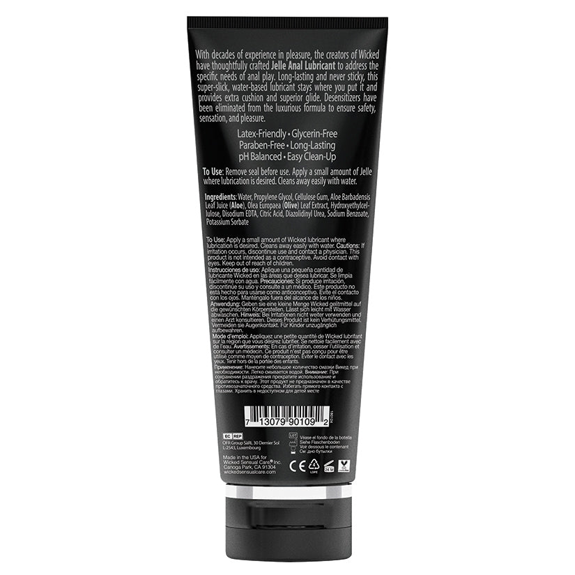 Wicked Jelle Waterbased Anal Lubricant 8oz - Image 2